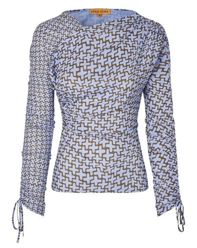 Wrap Front Gathered Sleeve Bluse - Stine Goya 